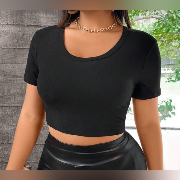 SHEIN Plus Size Women’s Cropped Shirt Top with Mesh Design Dragon 1X - Picture 2 of 3